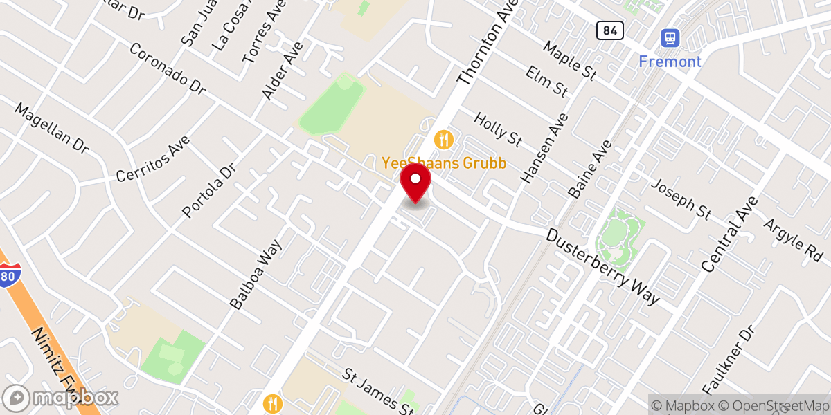 Map showing location of East Bay Church of The Light