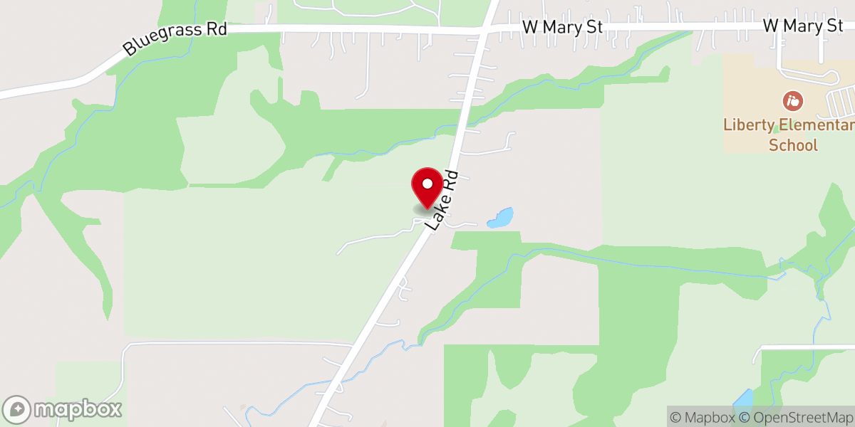 Map showing location of Lake Road Church of Christ