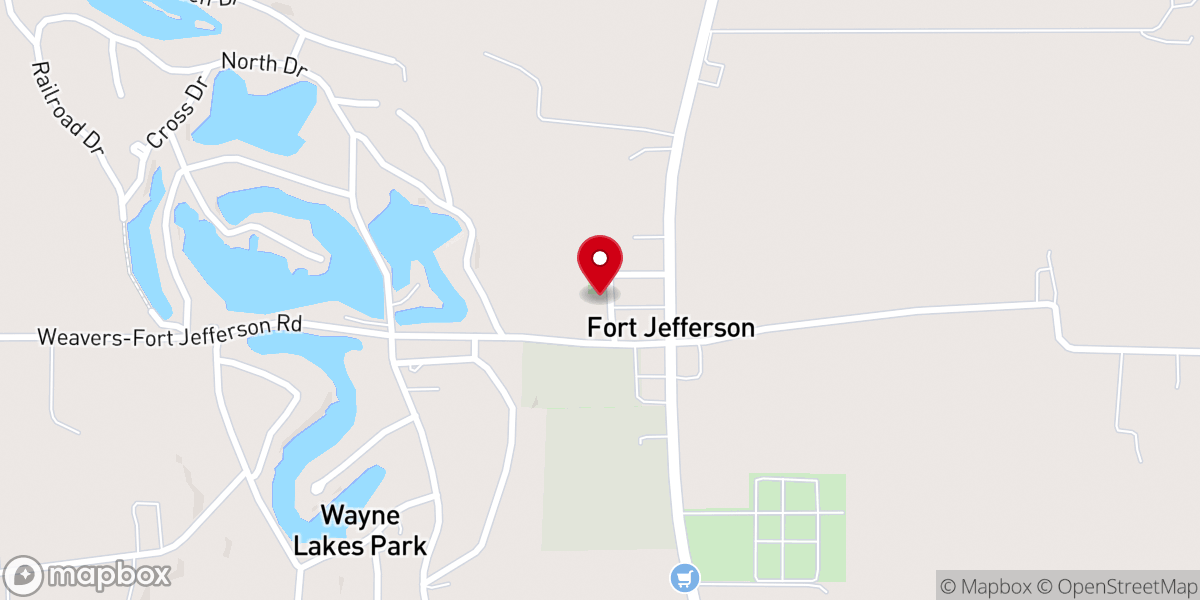 Map showing location of Fort Jefferson United Methodist Church