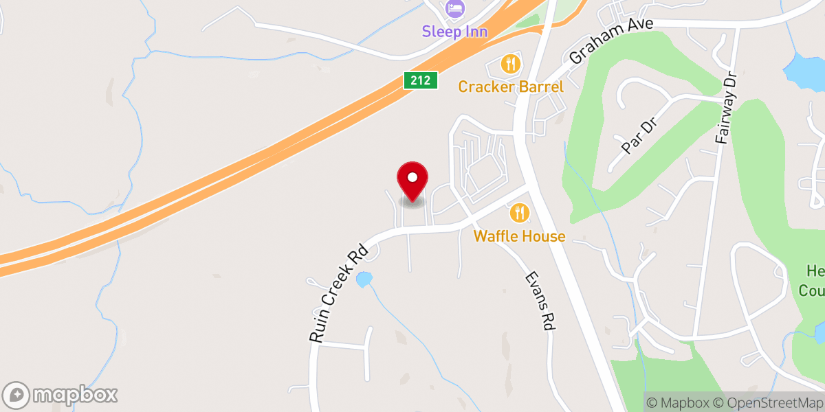 Map showing location of Harriett Baptist Church