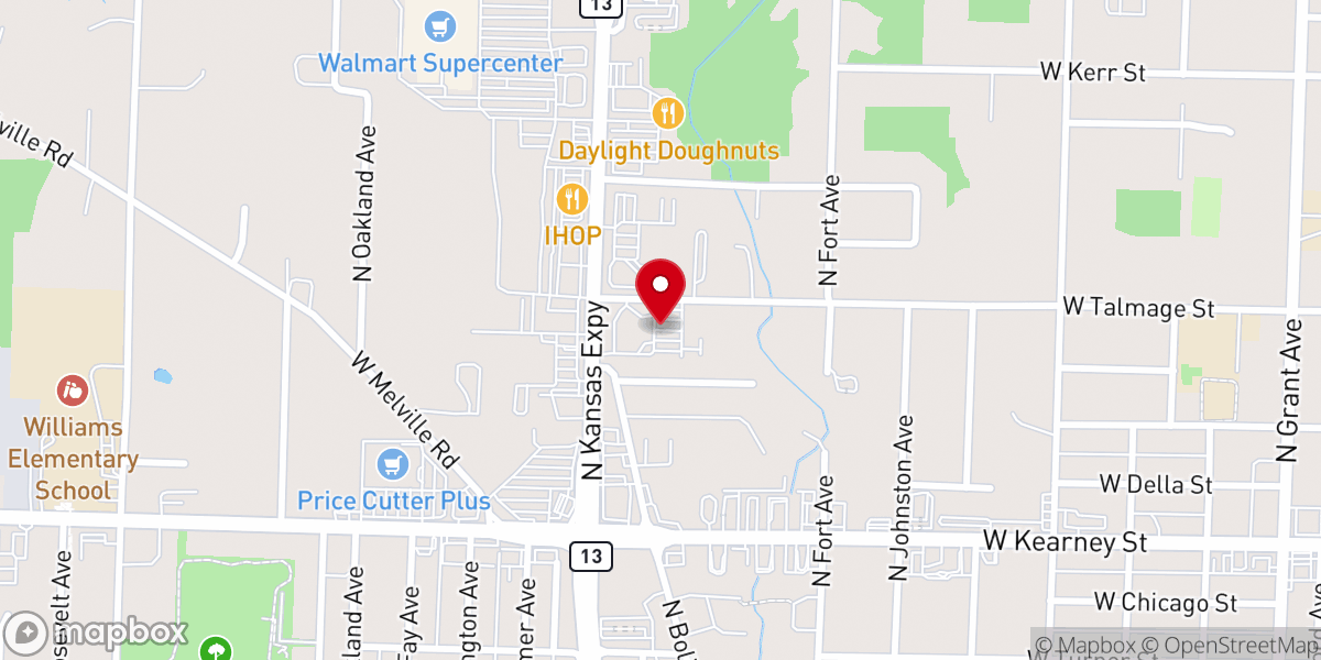 Map showing location of Kansas Expressway Church of Christ