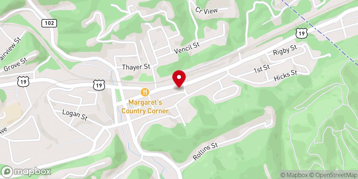 Map showing location of Memorial Baptist Church