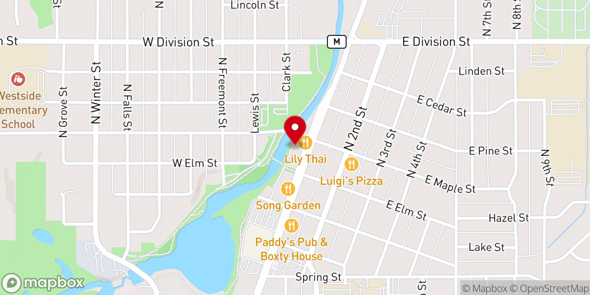 Map showing location of Street Level Coffee