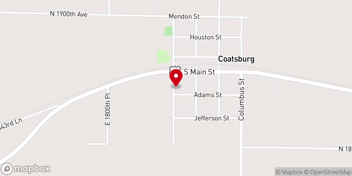 Map showing location of St. Peter's Lutheran Church