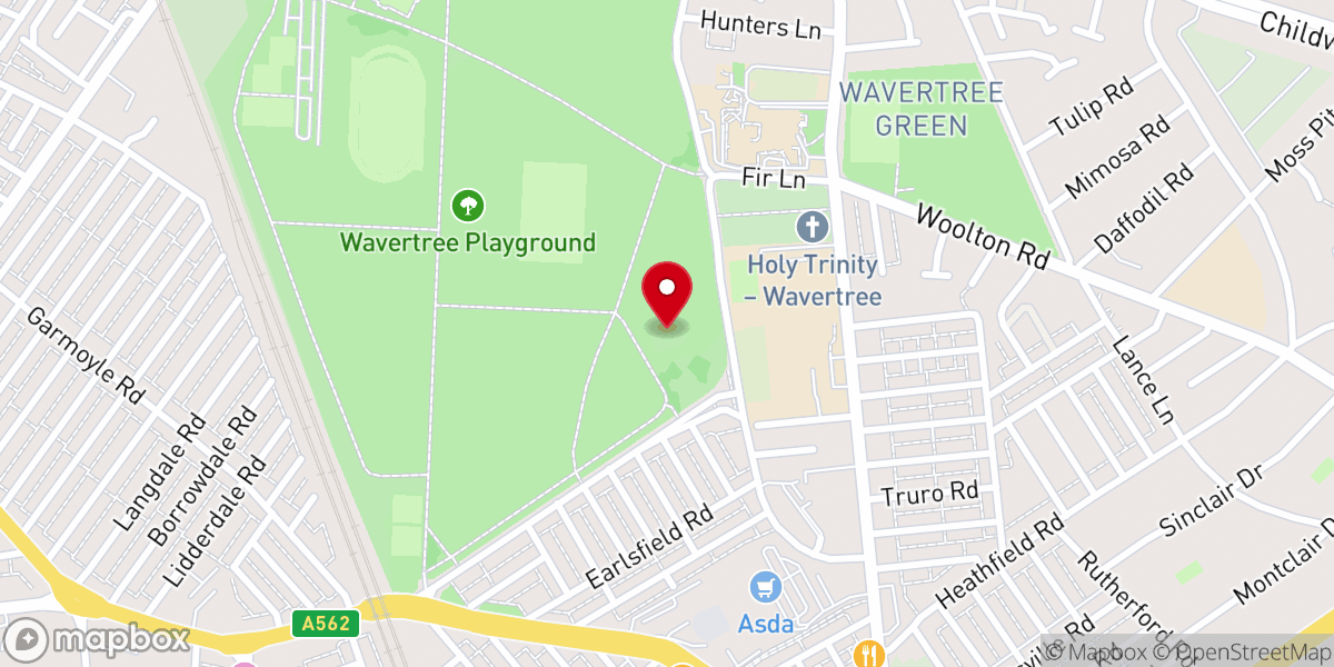 Map showing location of Liverpool Christian Disciples Church