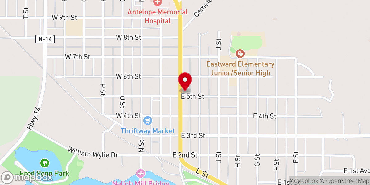 Map showing location of United Methodist Church