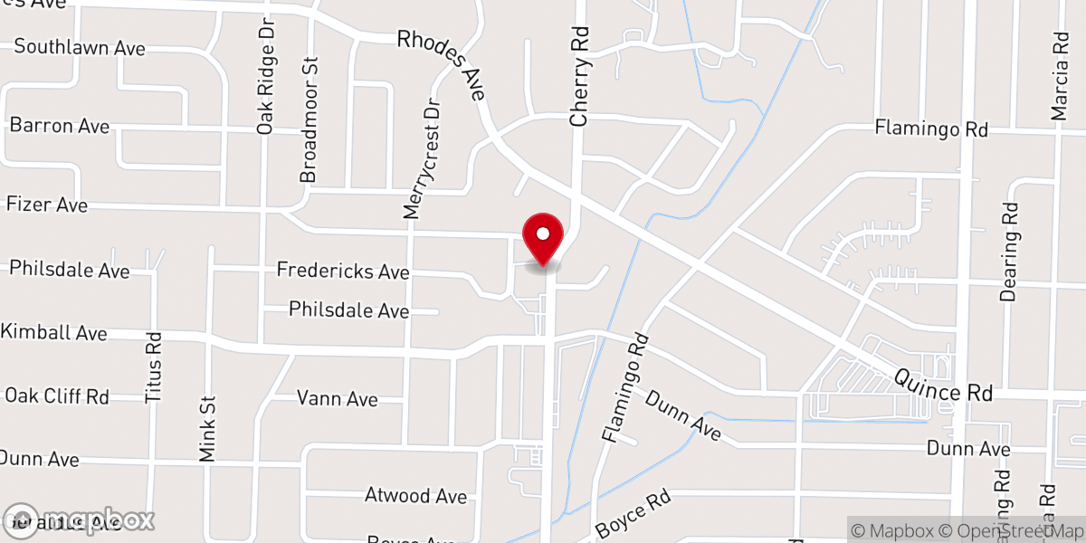Map showing location of Cherry Road Baptist Church