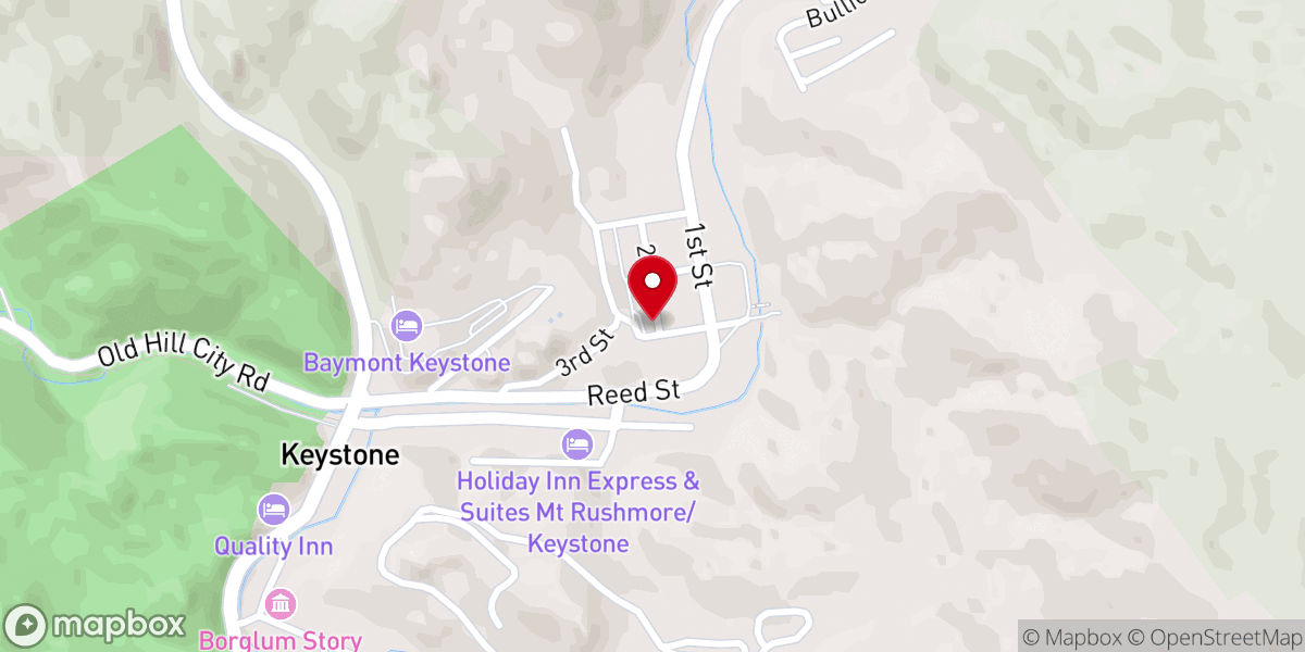 Map showing location of First Congregational Church of Keystone