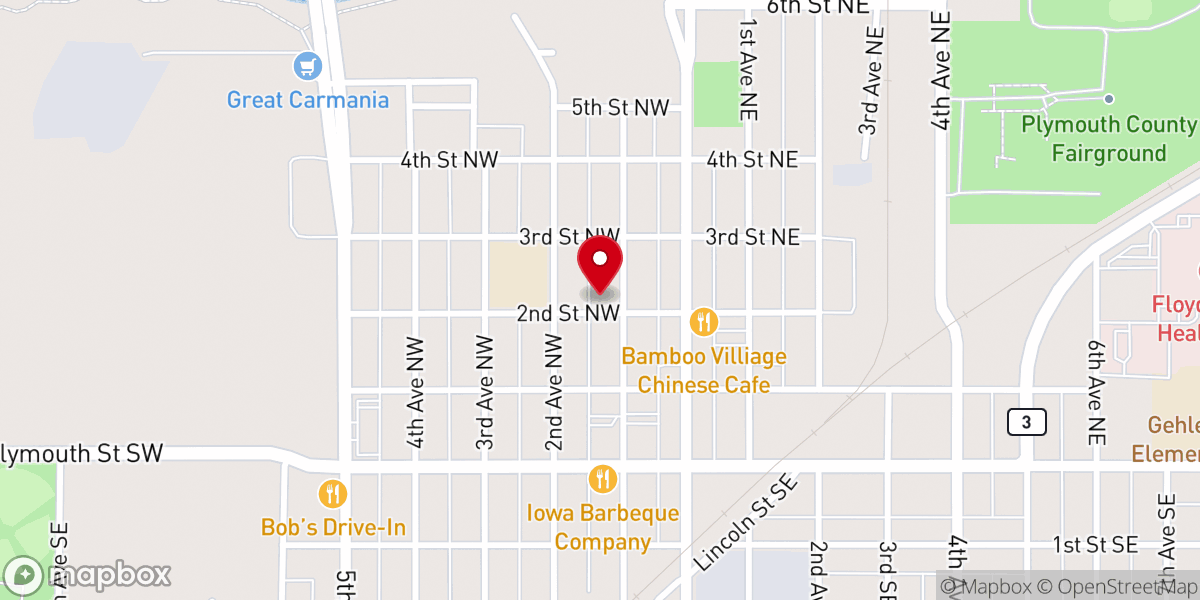 Map showing location of St. John's Lutheran Church (NALC-LCMC)