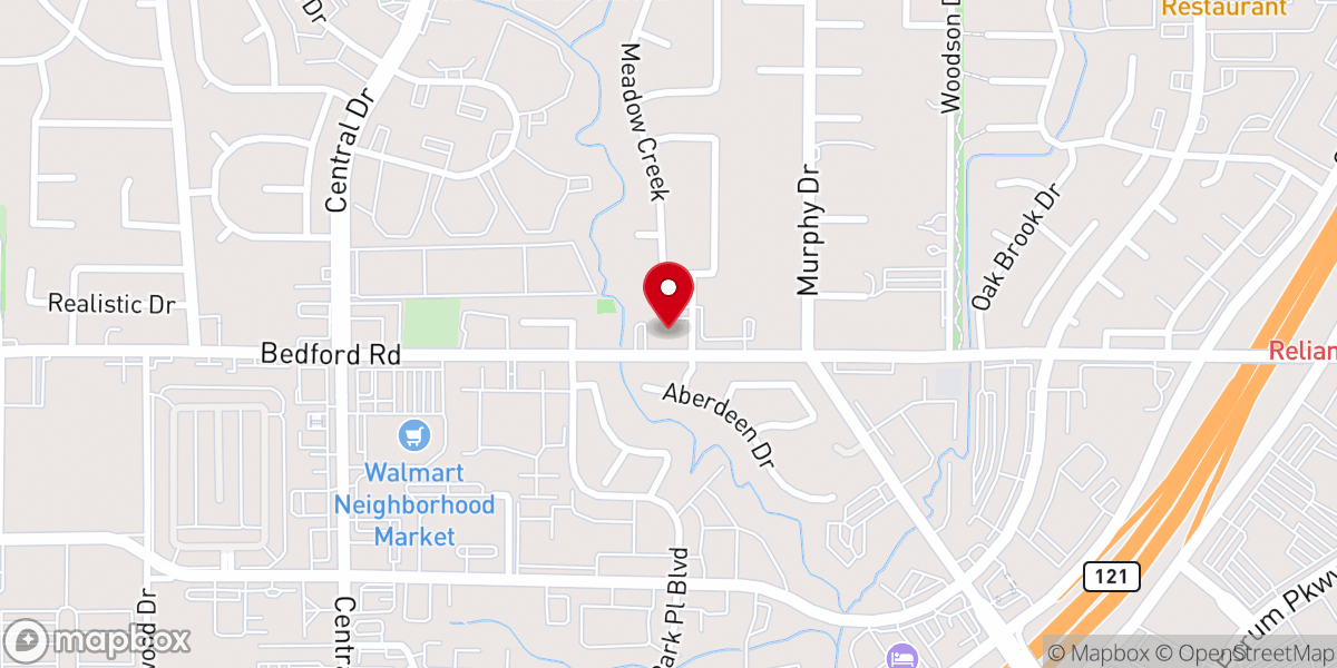 Map showing location of Meadow Creek Baptist Church