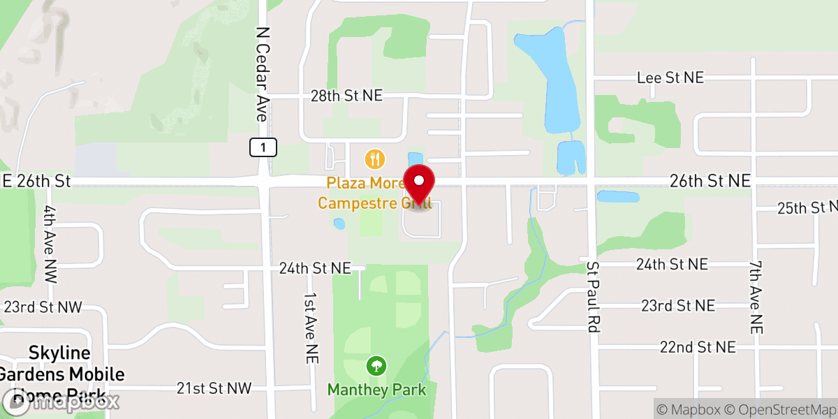 Map showing location of Owatonna Christian School