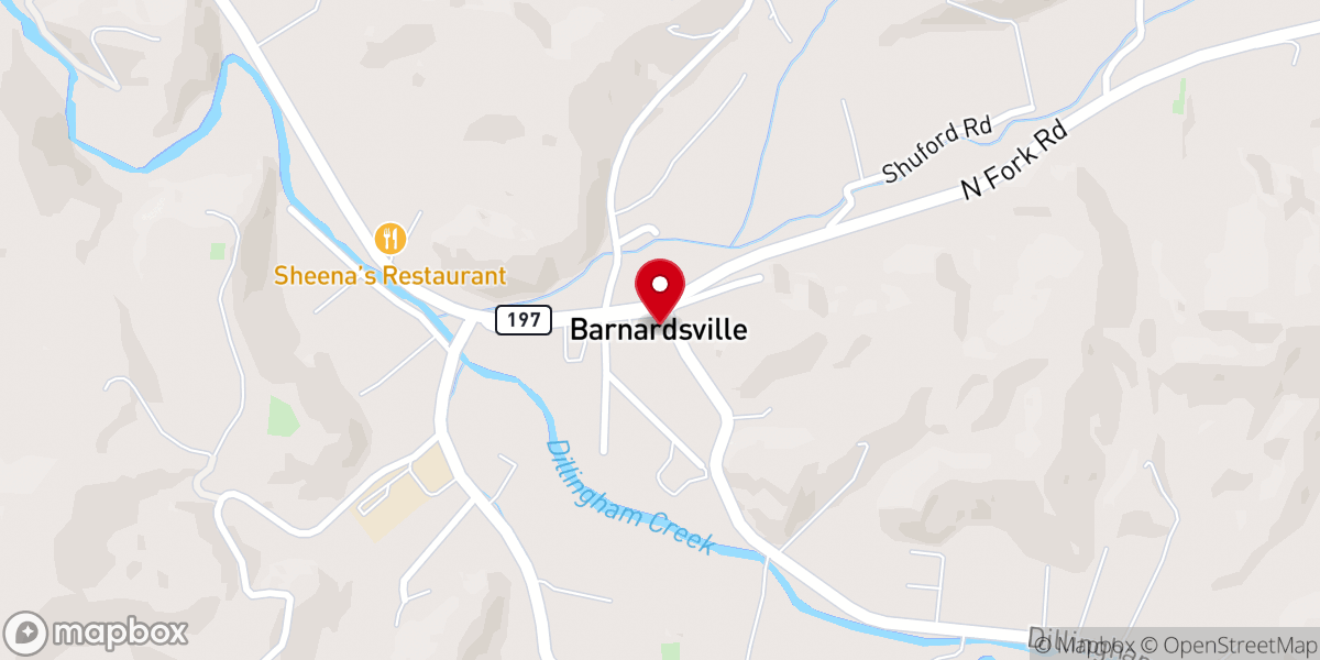 Map showing location of Barnardsville