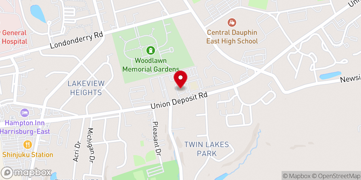 Map showing location of Ascension Lutheran Church