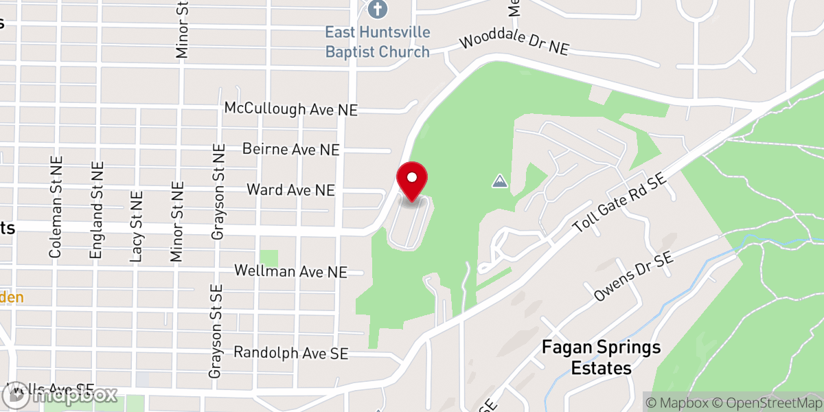 Map showing location of First Cumberland Presbyterian Church