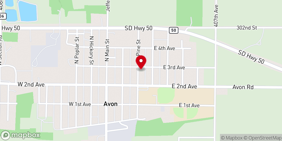 Map showing location of Zion Lutheran Church