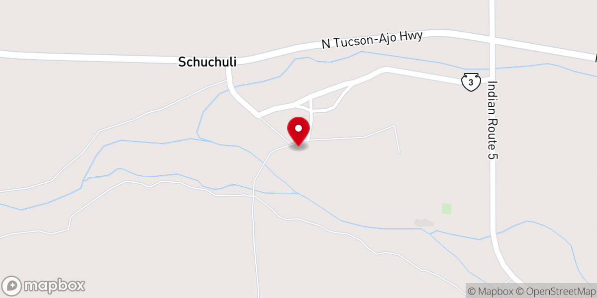 Map showing location of San Martin Catholic Church Gunsight Village Tohono O'odham Nation