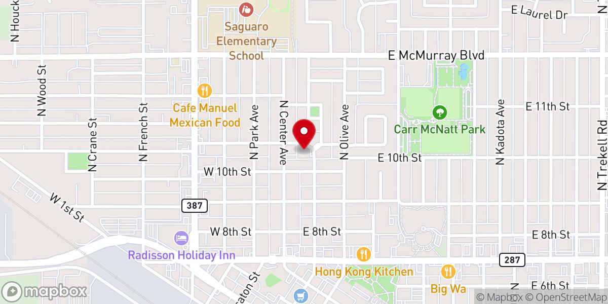 Map showing location of Victory Chapel of Casa Grande