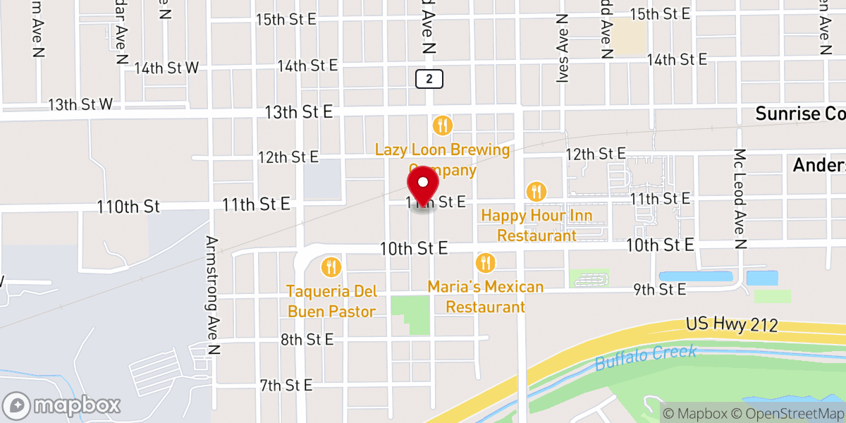 Map showing location of Buffalo Creek Community Church