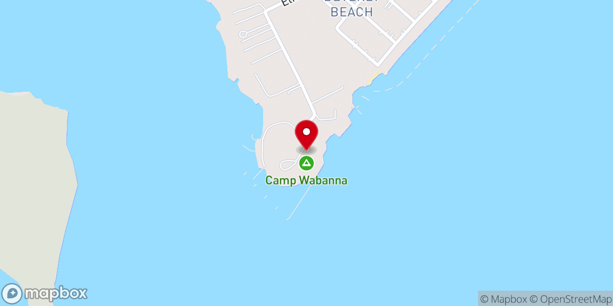 Map showing location of Camp Wabanna