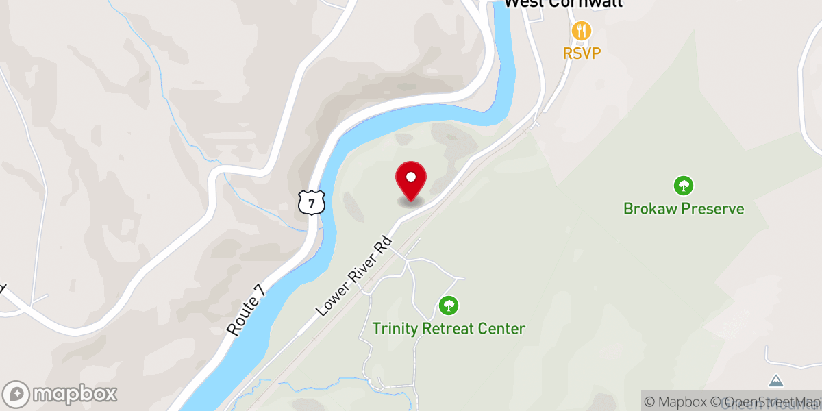 Map showing location of Trinity Retreat Center
