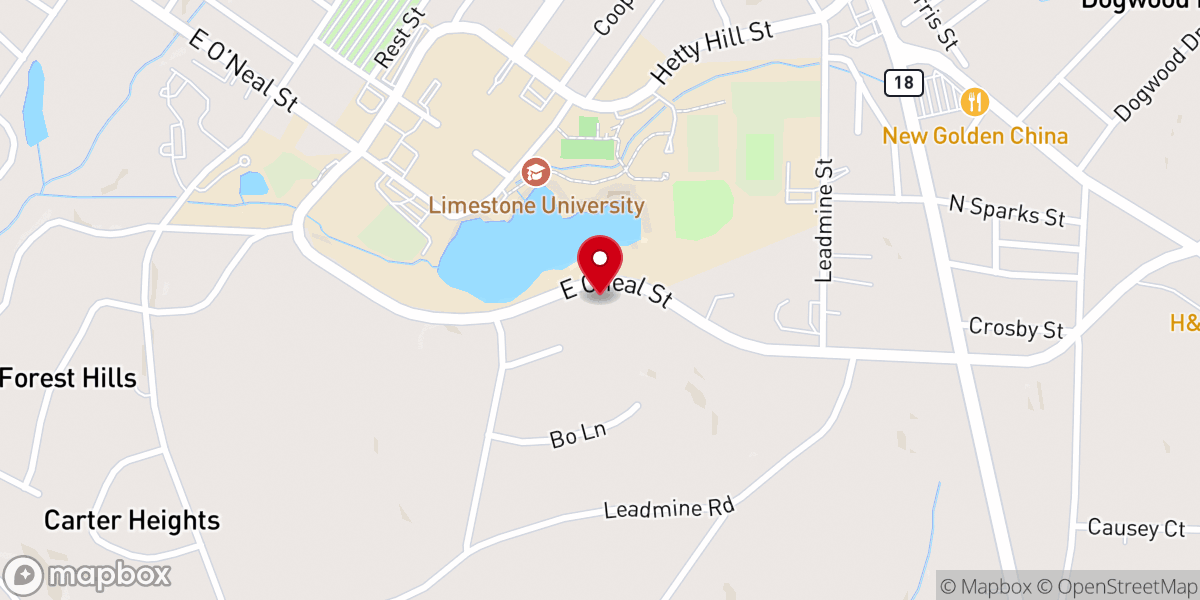 Map showing location of Trinity Baptist Church