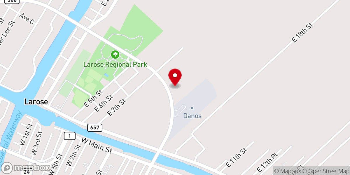 Map showing location of House of Prayer Larose