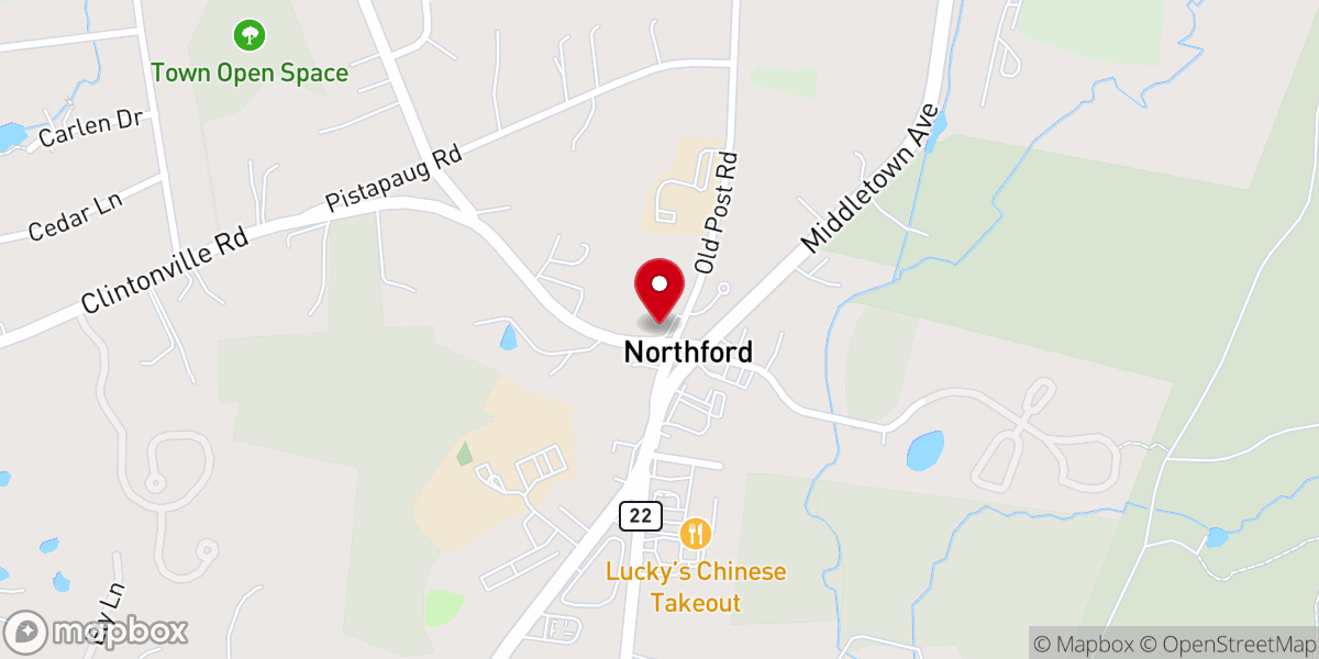 Map showing location of Northford Community Church (Formerly Northford Congregational Church)