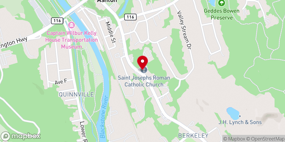 Map showing location of St Joseph's Rectory