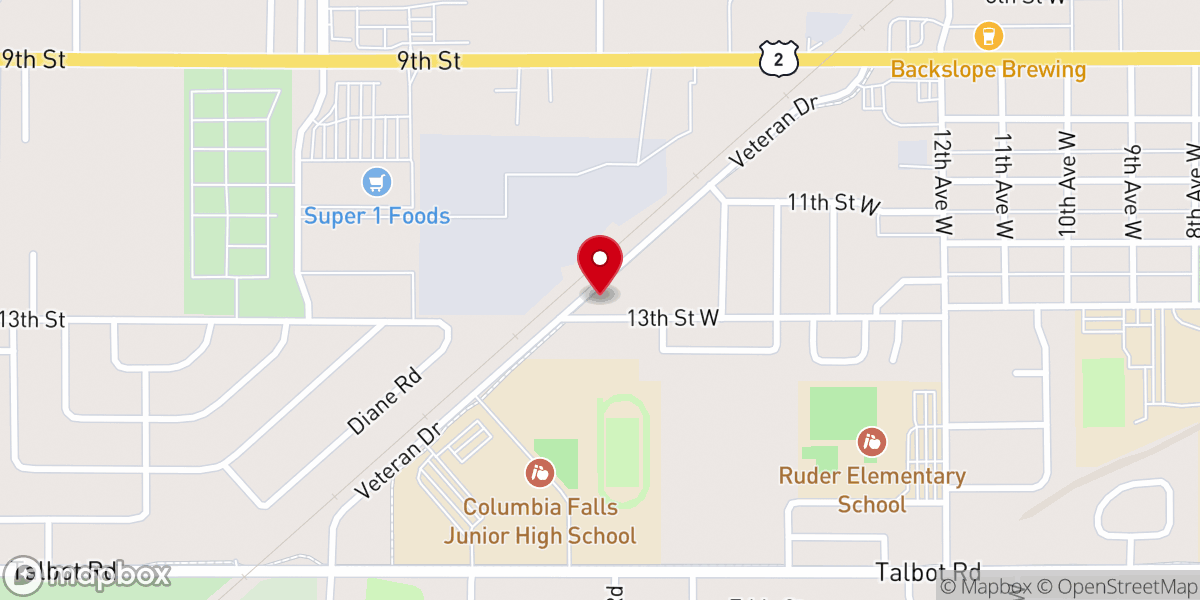 Map showing location of Columbia Bible Baptist Church