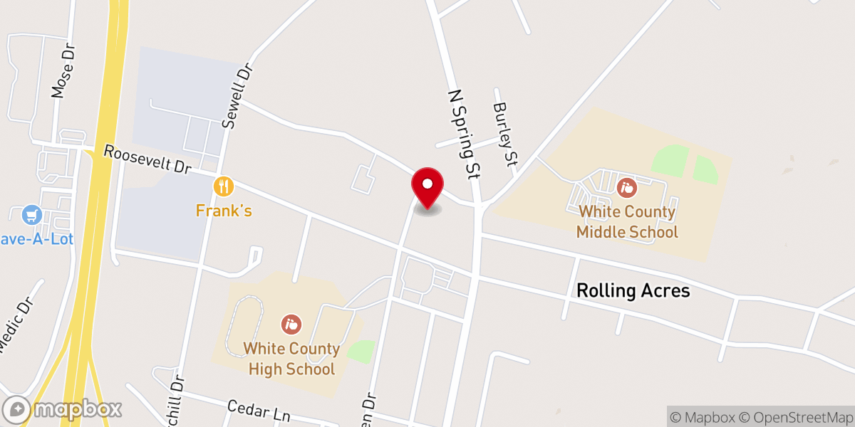 Map showing location of Blessed Hope Baptist Church