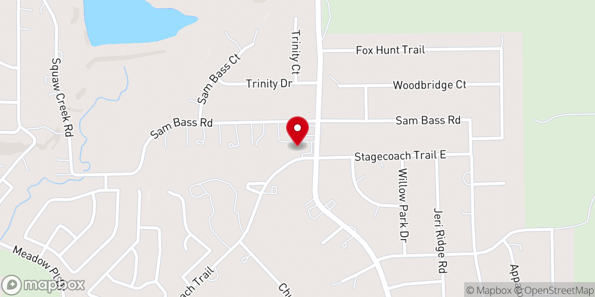 Map showing location of Cross Timbers Baptist Church