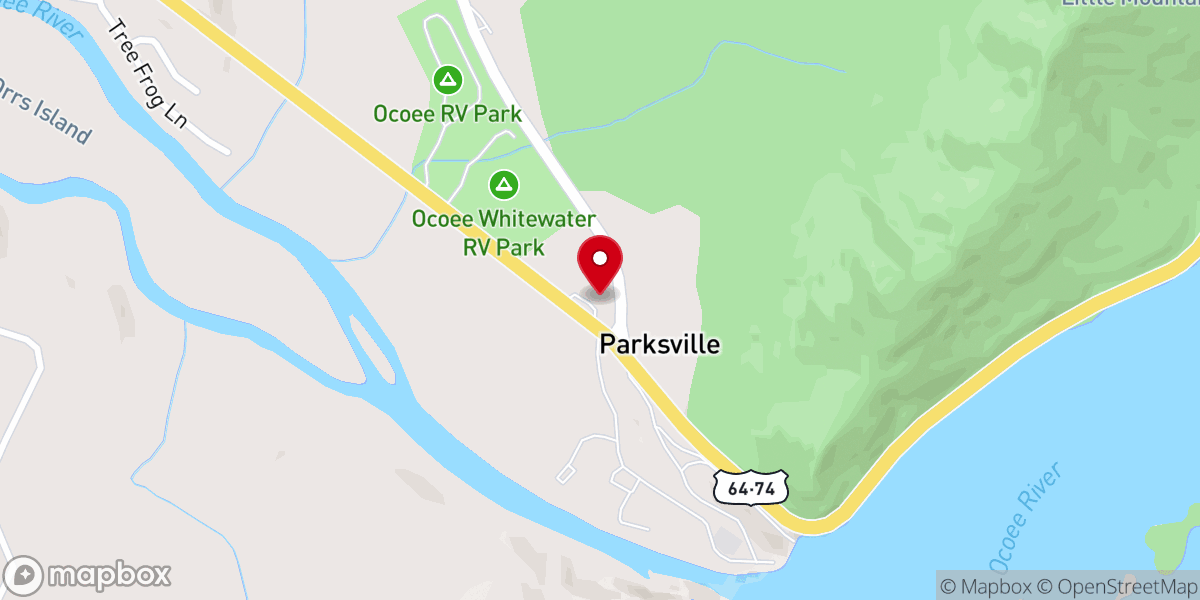 Map showing location of Ocoee Outdoors