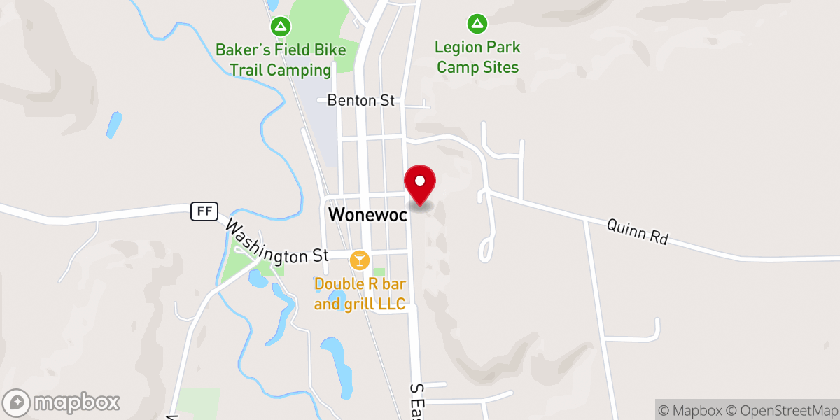 Map showing location of United Methodist Church