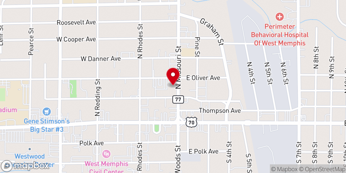 Map showing location of First Baptist Church
