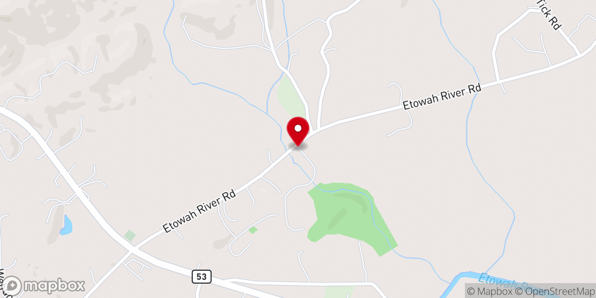 Map showing location of Etowah River Church of Christ