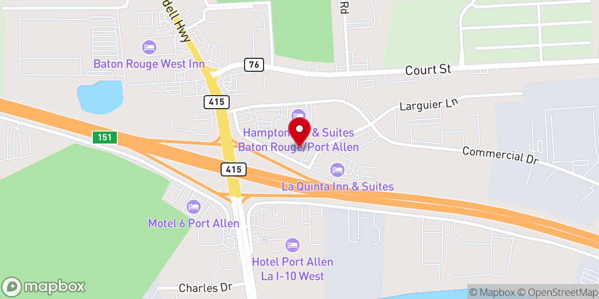 Map showing location of West Baton Rouge Parish