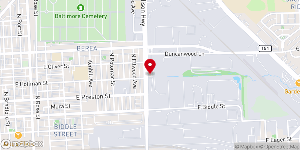 Map showing location of Good Tidings Baptist Church