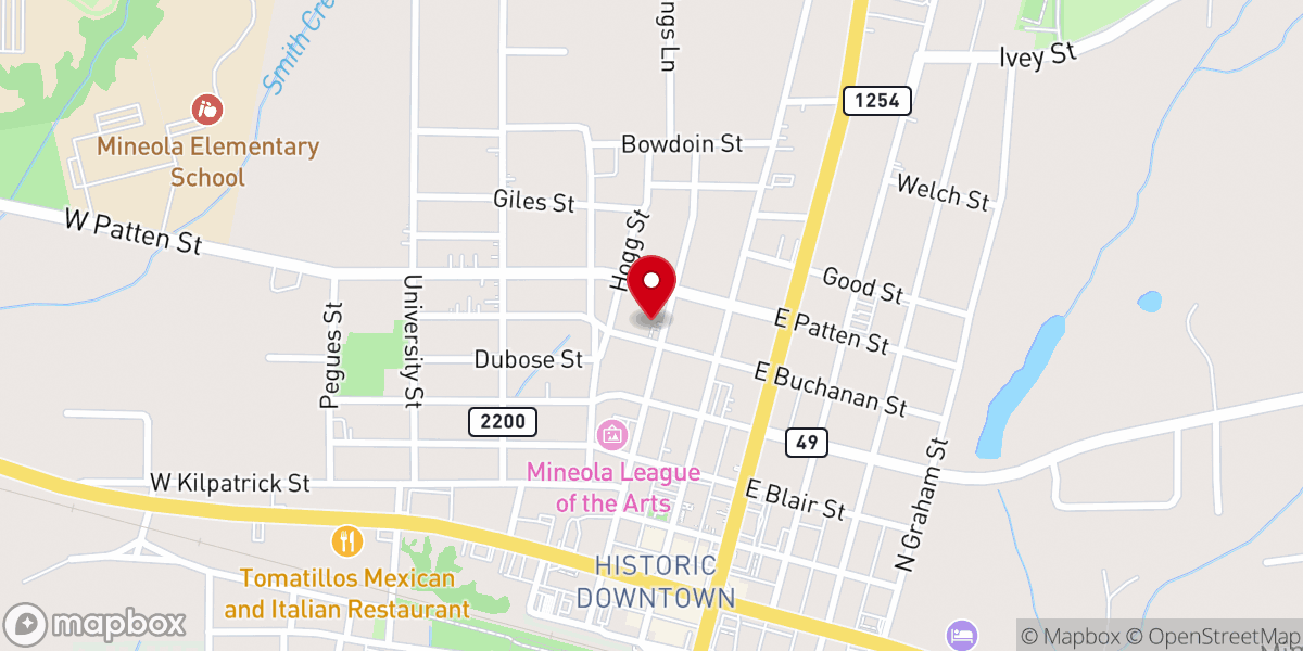 Map showing location of Church of the Nazarene