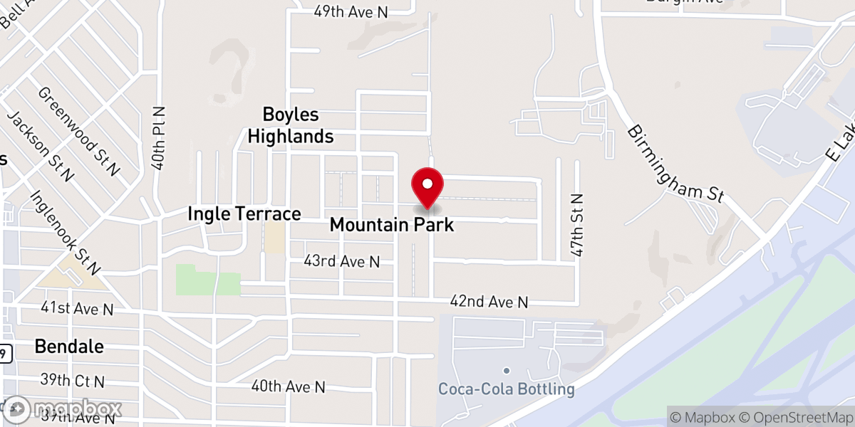 Map showing location of First Baptist Church