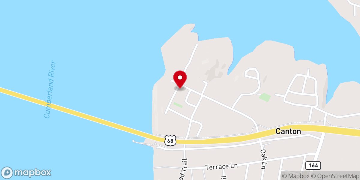 Map showing location of Canton Baptist Church