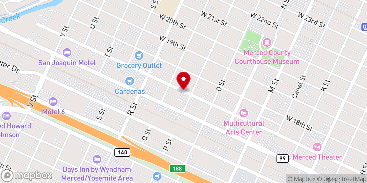 Map showing location of Harvest Christian Center