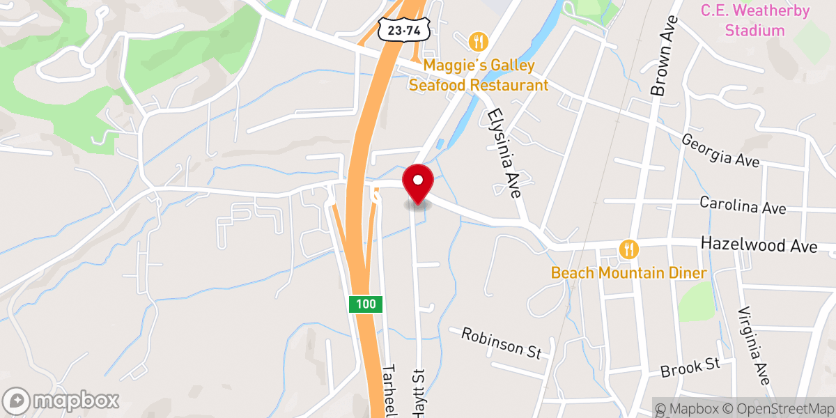 Map showing location of North Hazelwood Baptist Church
