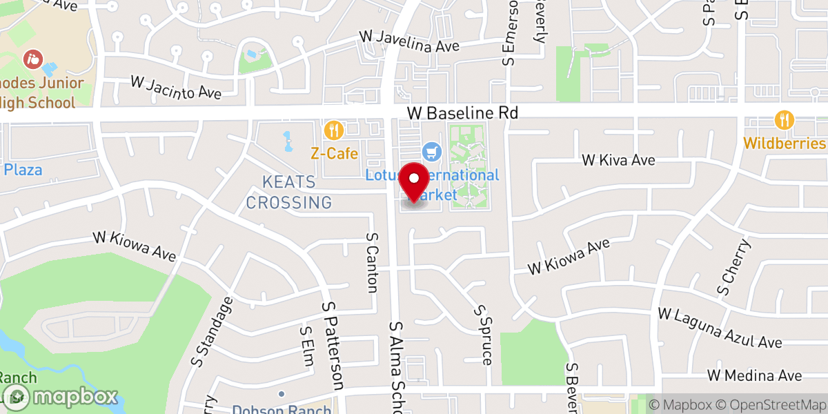 Map showing location of Tempe Vineyard Church
