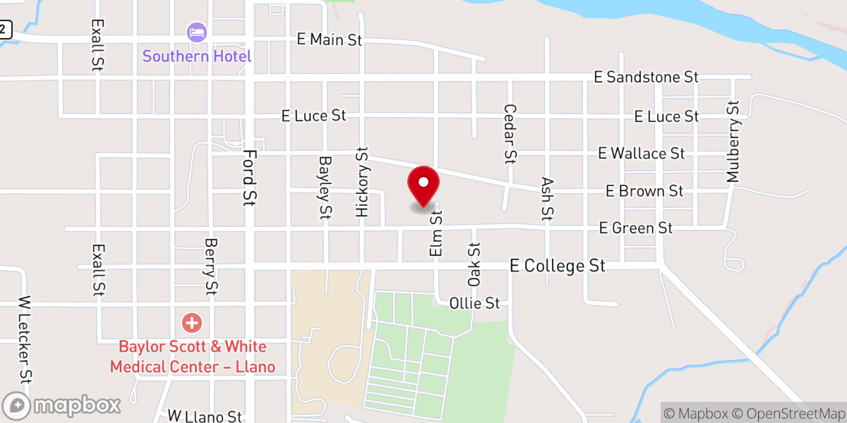 Map showing location of Llano Christian Academy