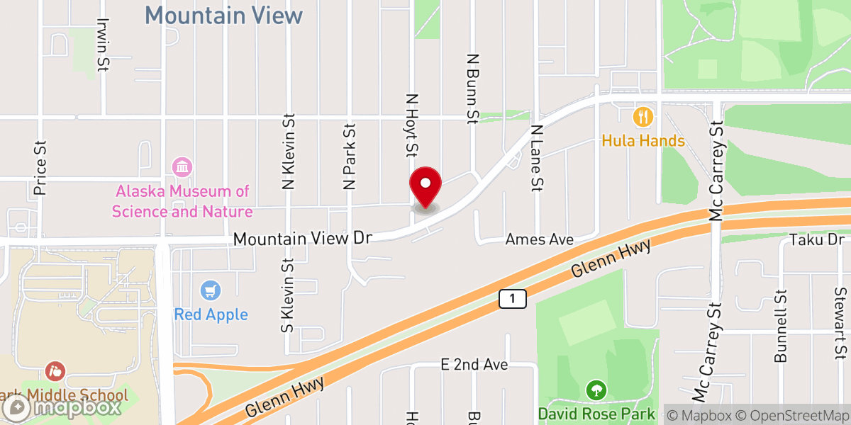 Map showing location of Mountain View Community Church