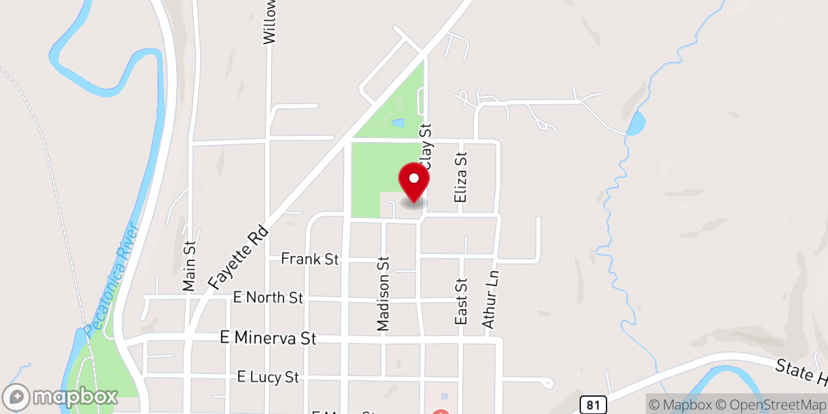 Map showing location of Grace Lutheran Church