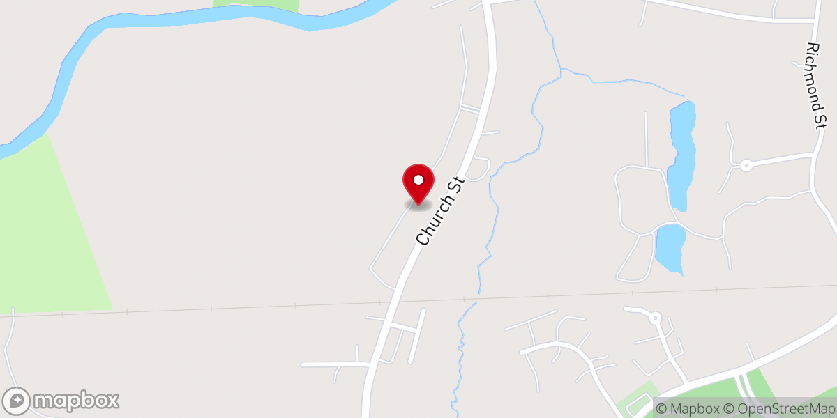 Map showing location of Church Street Apartments, King Phillip Realty Trust