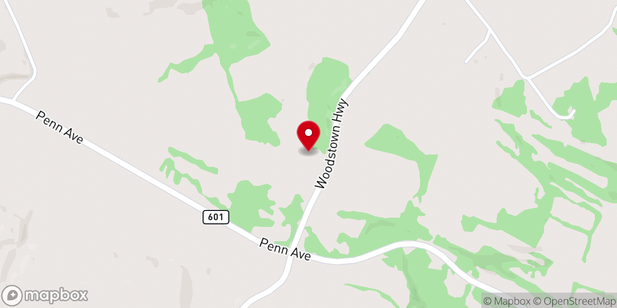 Map showing location of Blough Mennonite Church