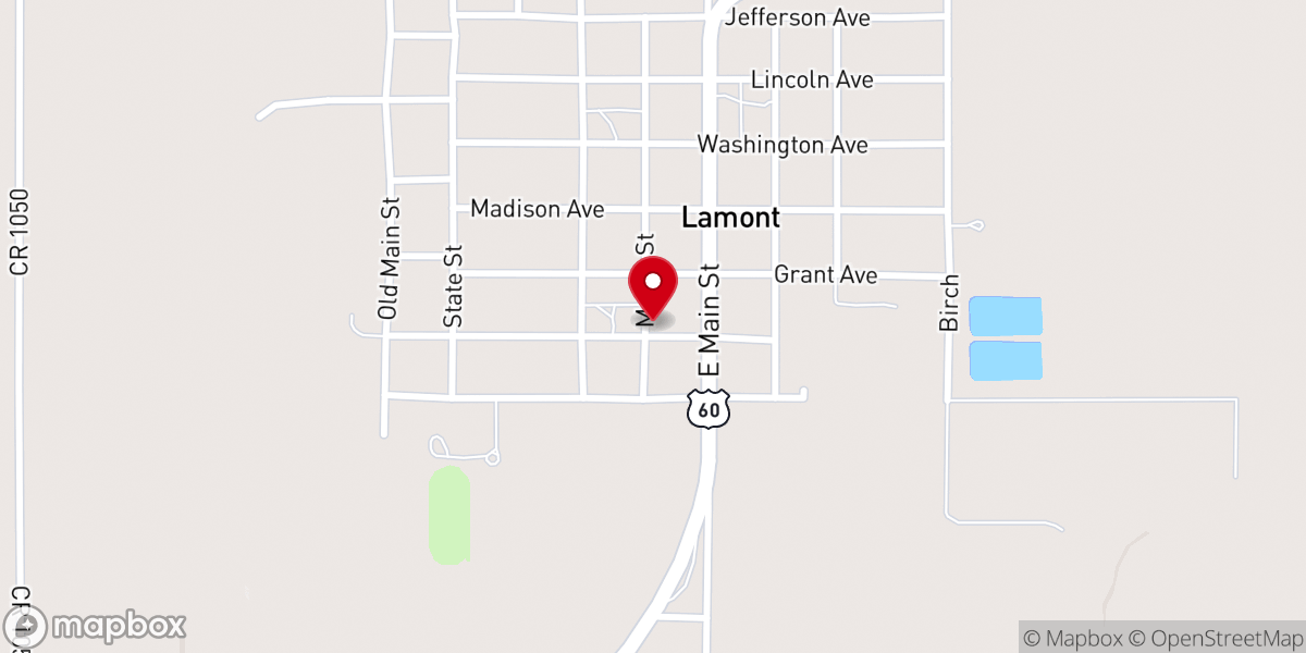Map showing location of Prairie View Assembly of God