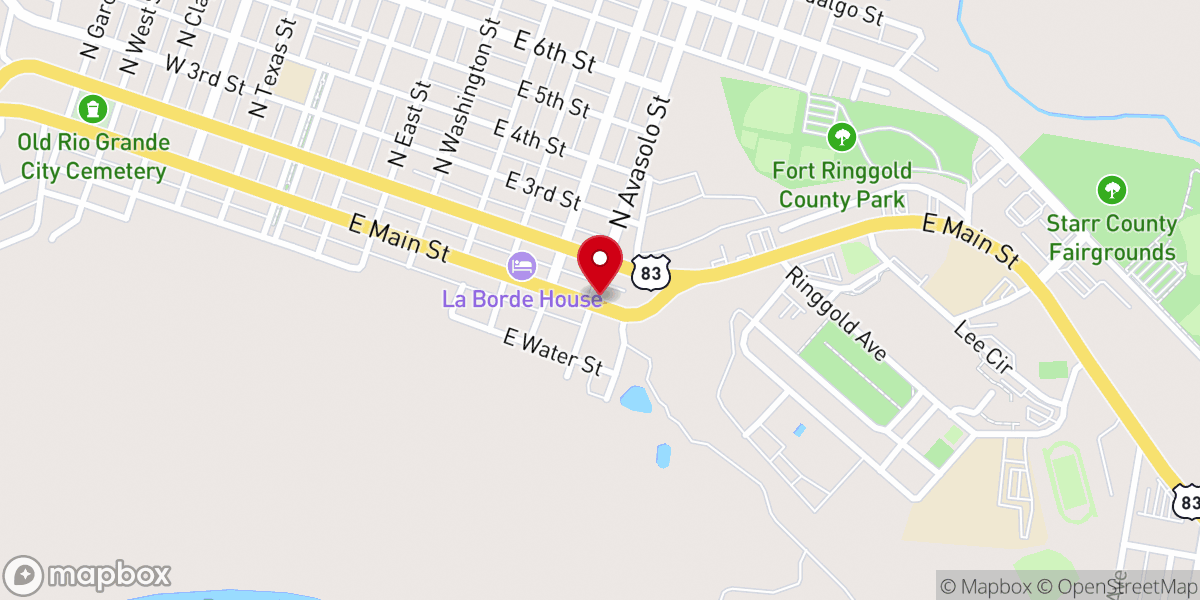 Map showing location of Casa De Adobe